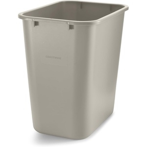 COASTWIDE Professional Indoor Trash Can Without Lid, Black Soft Molded Plastic, 7 Gallon (CW56429)(Beige)
