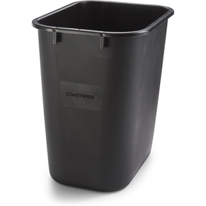 COASTWIDE Professional Indoor Trash Can Without Lid, Black Soft Molded Plastic, 7 Gallon (CW56429)(Black)
