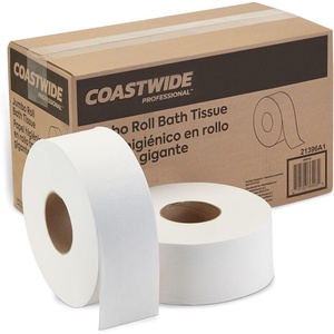 Coastwide Professional Jumbo Toilet Paper, 1-ply, White, 2000 ft./Roll, 12 Rolls/Carton(1 Count (Pack of 6))
