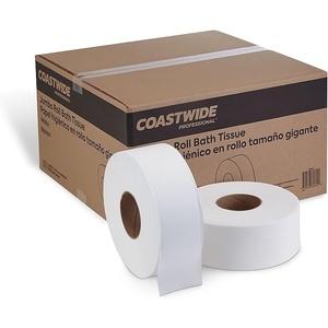 Coastwide Professional Jumbo Toilet Paper, 1-ply, White, 2000 ft./Roll, 12 Rolls/Carton(12 Count (Pack of 1))