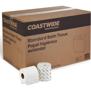Coastwide Professional Recycled Toilet Paper, 2-ply, White, 550 Sheets/Roll, 80 Rolls/Carton(1 000 Sheets per Roll)