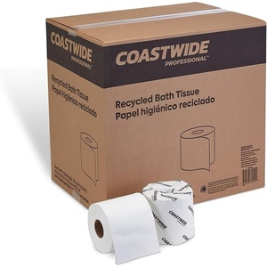 Coastwide Professional Recycled Toilet Paper, 2-ply, White, 550 Sheets/Roll, 80 Rolls/Carton(350 Sheets per Roll)