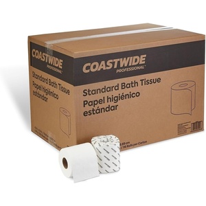 Coastwide Professional Recycled Toilet Paper, 2-ply, White, 550 Sheets/Roll, 80 Rolls/Carton(500 Sheets per Roll)