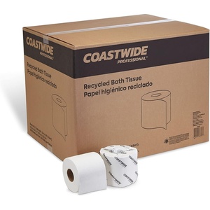 Coastwide Professional Recycled Toilet Paper, 2-ply, White, 550 Sheets/Roll, 80 Rolls/Carton(550 Sheets per Roll)