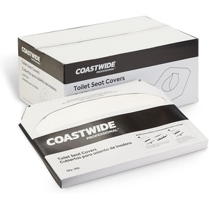 Coastwide Professional Toilet Seat Covers, 0.87″ x 10.43″, 250/Pack, 10 Packs/Carton(10 Pack)