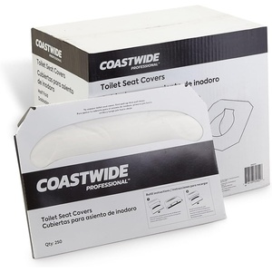 Coastwide Professional Toilet Seat Covers, 0.87″ x 10.43″, 250/Pack, 10 Packs/Carton(20 Pack)
