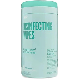 Perk Disinfecting Wipes, Lemon Scent, 75 Wipes/Canister — Multi‑Surface Cleaning Wipes for Home, Office & Classroom(6 Pack)