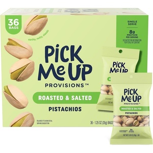 Pick Me Up Provisions Roasted & Salted Peanuts, 36 Single‑Serve 2 oz Bags, High‑Protein Snack Packs for Work, Travel & Lunches(Pistachios)