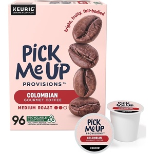 Pick Me Up Provisions Single-Serve Coffee Capsules & Pods Colombian Medium Roast 96 Count K-Cup Compatible Single Serve Coffee Breakroom Office 100% Arabica Coffee(96 Count)