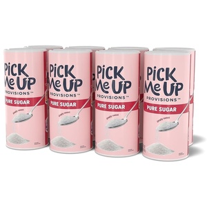 Pick Me Up Provisions White Granulated Sugar 22 Oz Canister 8 Pack Pure Cane Sugar Coffee & Beverage Sweetener Breakroom Office