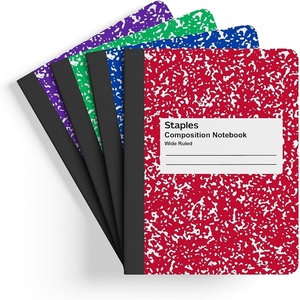 STAPLES Composition Notebook, 9.75” x 7.5”, Wide Ruled, Assorted Colors, 48/Pack