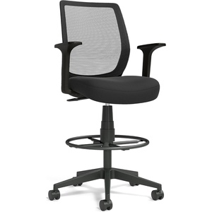 STAPLES Drafting Stool, Fabric, Footrest, Black(Mesh)