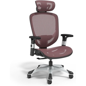 STAPLES Ergonomic Task Chair, Mesh, Ergonomic, Lumbar Support, Swivel, Gray(Maroon)