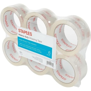 STAPLES Heavy‑Duty Shipping Packing Tape, 1.88” x 54.6 Yards — 6/Rolls(6 Pack)