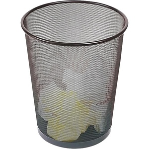 STAPLES Indoor Black Trash Can Without Lid, Steel Mesh, 5 Gallon Capacity