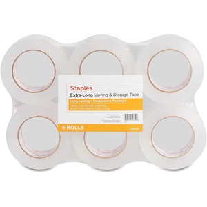 STAPLES Moving & Storage Packing Tape, 1.88” x 109 Yards, Clear — 6/Roll Pack(Heavy Duty)