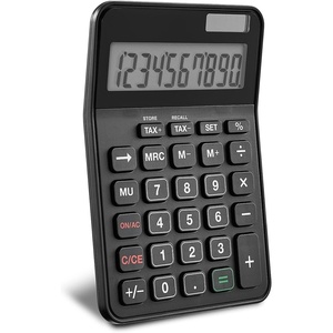 Staples 10‑Digit Desktop Calculator, Extra-Large LCD Display, Dual Solar & Battery Power, Big Buttons for Easy Use, Basic Office & Home Calculator, Black, 2‑Pack (ST240‑CCVS)