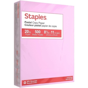 Staples 30% Recycled, 8.5 x 11 Inch, 20 lbs, 500-Sheets Pack, Blue, For Office, School & Home(Lilac)