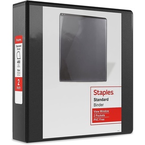 Staples 3‑Ring Binder, 2″ D‑Ring, White, High‑Capacity Organizer for Home, Office & School, Holds up to 480 Sheets, 6‑Pack(Black)