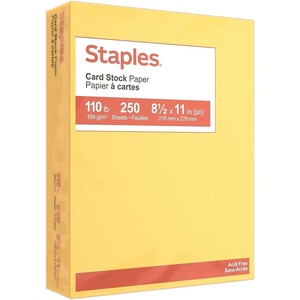 Staples Cardstock Paper 110 lbs 8.5-Inch x 11-Inch Ivory 250/Pack, For Office, School & Home(Canary Yellow)