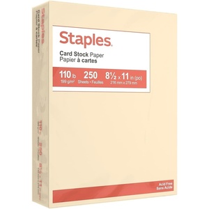 Staples Cardstock Paper 110 lbs 8.5-Inch x 11-Inch Ivory 250/Pack, For Office, School & Home(Ivory)