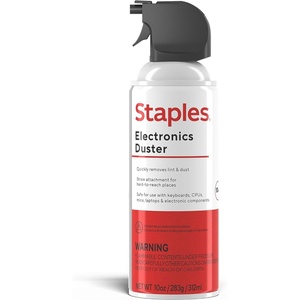 Staples Compressed Air Duster – 10 oz. Can for Electronics, Keyboards & Office Devices(1)