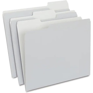 Staples File Folders, Letter Size, 1/3‑Cut Tabs, Assorted Colors, Durable 10.5‑Point Paper Stock, 100/Pack(Gray)