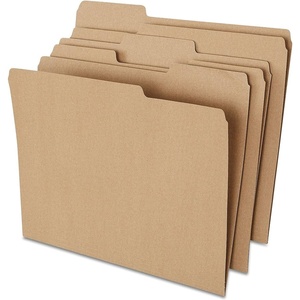 Staples File Folders, Letter Size, 1/3‑Cut Tabs, Assorted Colors, Durable 10.5‑Point Paper Stock, 100/Pack(Kraft)
