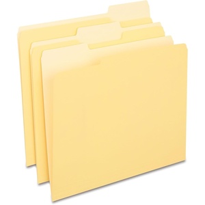 Staples File Folders, Letter Size, 1/3‑Cut Tabs, Assorted Colors, Durable 10.5‑Point Paper Stock, 100/Pack(Yellow)