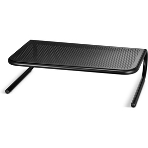 Staples Large Monitor Riser for up to 46” Monitor/TV, Black, Desktop Stand for Ergonomic Viewing & Storage, 2-Pack