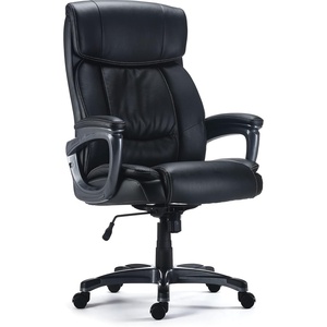 Staples Lockland Ergonomic Leather Managers Big & Tall Chair, 400 lb. Capacity, Black, 2/Pack