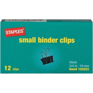 Staples Medium Binder Clips, 0.63″ Capacity, Black, 144 Clips/Pack (ST32003)(12 Pack)