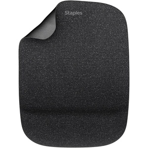 Staples Mouse Pad with Gel Wrist Rest, Ergonomic Non‑Slip Base, Soft Wrist Support for Comfortable Typing & Precise Mouse Control, Black (53326)(Black)