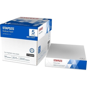 Staples Multiuse 8.5-Inch X 11-Inch Copy Paper 20 Lbs 94 Brightness 500/Rm 5 Rm/Ct(2 500 Sheets)