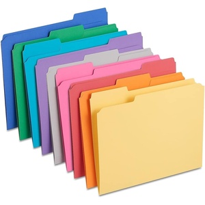 Staples Reinforced File Folders, Letter Size, 1/3‑Cut Tabs, Assorted Colors, Heavy‑Duty 10.5‑Point Stock, 100/Box(Assorted Colors)