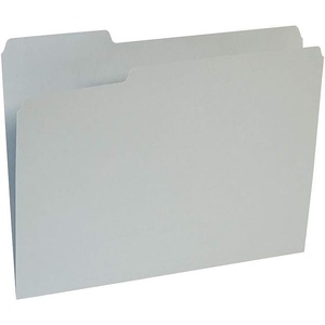 Staples Reinforced File Folders, Letter Size, 1/3‑Cut Tabs, Assorted Colors, Heavy‑Duty 10.5‑Point Stock, 100/Box(Gray)