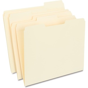 Staples Reinforced File Folders, Letter Size, 1/3‑Cut Tabs, Assorted Colors, Heavy‑Duty 10.5‑Point Stock, 100/Box(Manila)