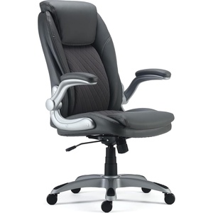 Staples Sorina Bonded Leather Chair, Grey, 2/Pack