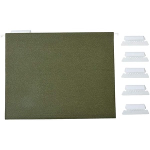 TRU RED Hanging File Folders, Letter Size, 5‑Tab, Standard Green, Heavy‑Duty Construction – 250/Box(5-Tab)