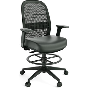Workplace 2.0 Drafting Stool, Mesh, Ergonomic, Lumbar Support, Adjustable Height, Black(Poly)